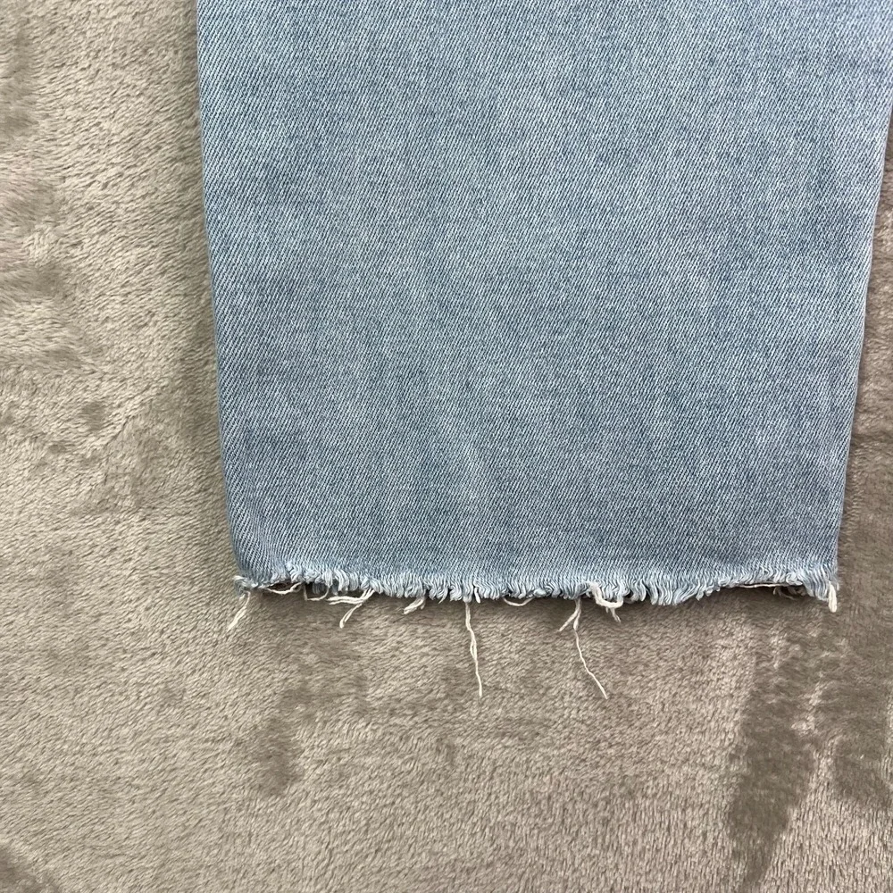 Paige Jeans Womens 31 Blue Hoxton Slim Crop Light‎ Wash High Rise Frayed Denim - Picture 14 of 16